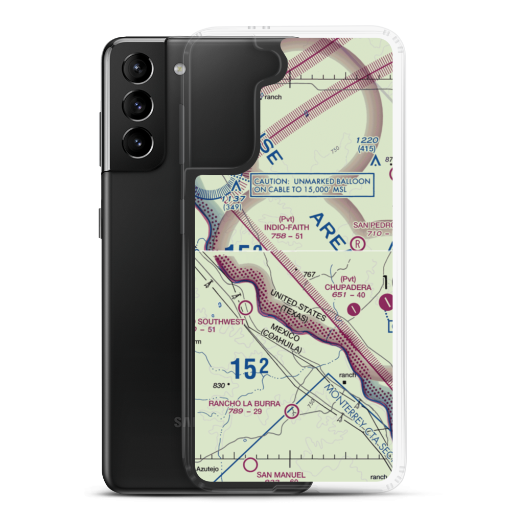 Indio-Faith Airport (2XS2) VFR Sectional Samsung Case Samsung Galaxy S21 Plus model shown