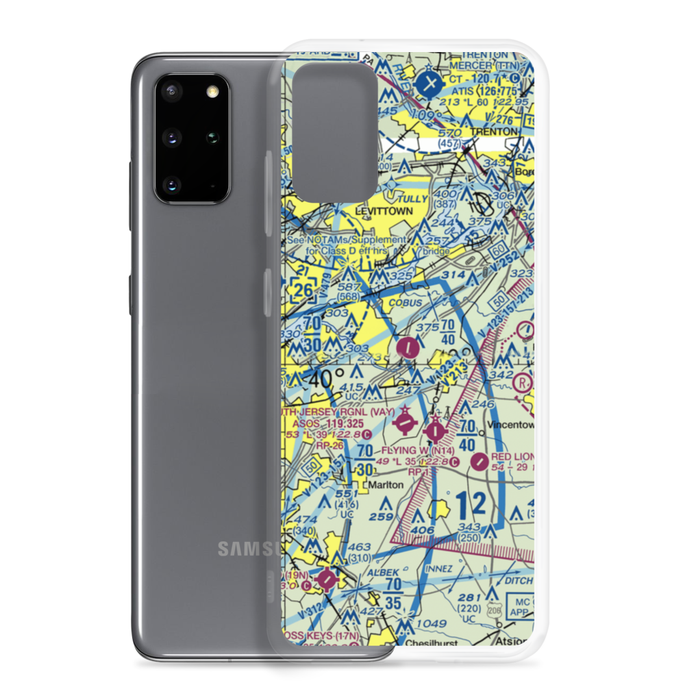 Inductotherm Airport (3NJ6) VFR Sectional Samsung Case Samsung Galaxy S20 Plus model shown