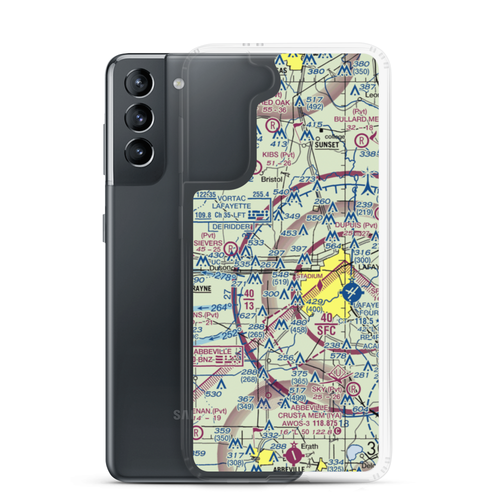 Industrial Helicopters Inc. Airport (10LA) VFR Sectional Samsung Case Samsung Galaxy S21 model shown