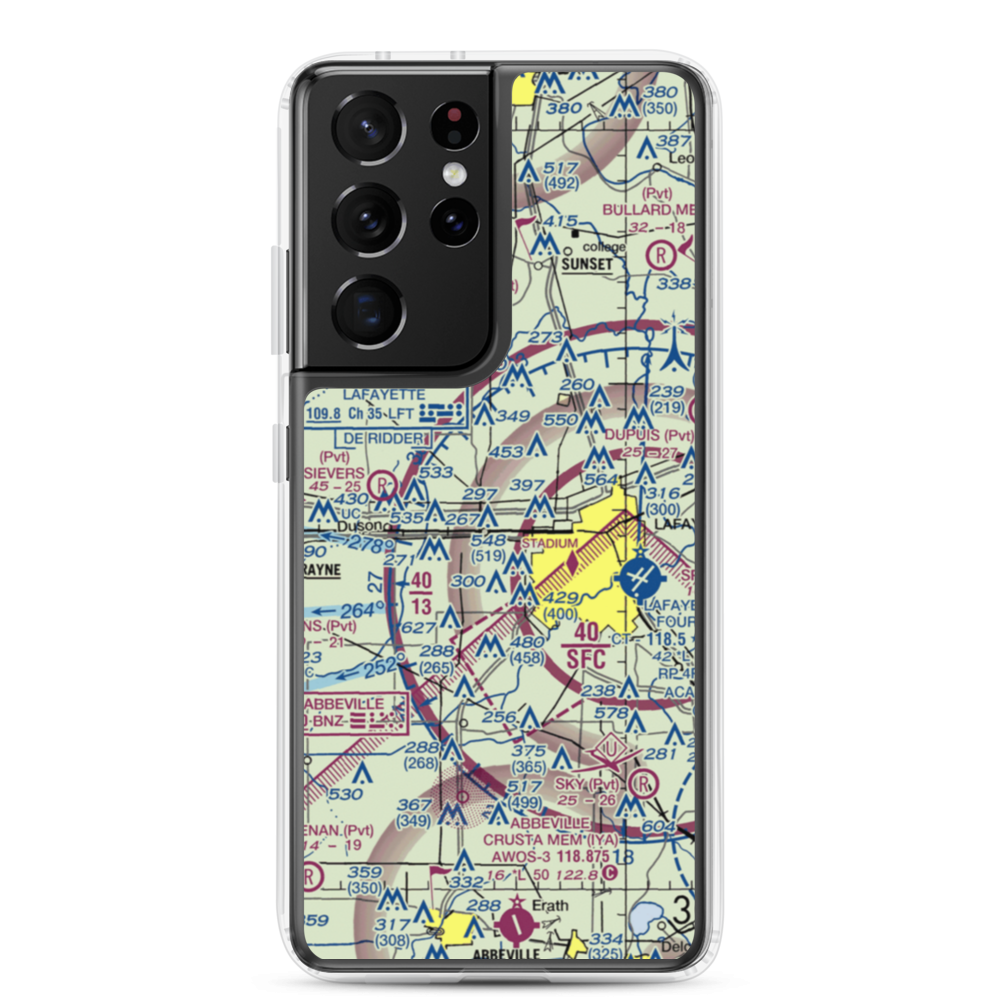 Industrial Helicopters Inc. Airport (10LA) VFR Sectional Samsung Case Samsung Galaxy S21 Ultra model shown