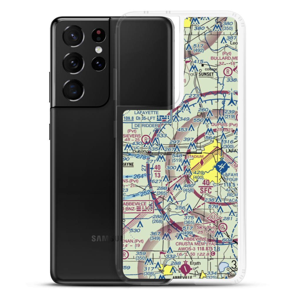 Industrial Helicopters Inc. Airport (10LA) VFR Sectional Samsung Case Samsung Galaxy S21 Ultra model shown