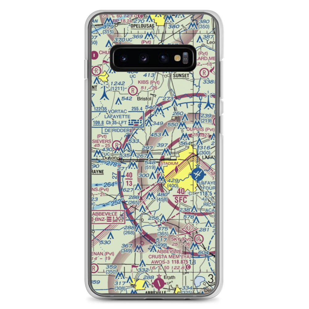 Industrial Helicopters Inc. Airport (10LA) VFR Sectional Samsung Case Samsung Galaxy S10+ model shown