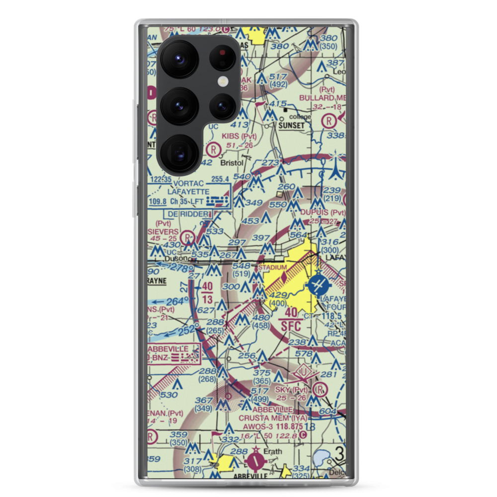 Industrial Helicopters Inc. Airport (10LA) VFR Sectional Samsung Case Samsung Galaxy S22 Ultra model shown