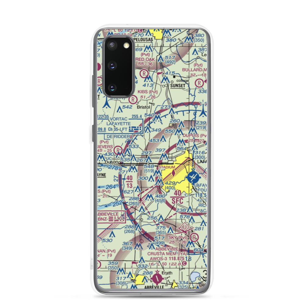 Industrial Helicopters Inc. Airport (10LA) VFR Sectional Samsung Case Samsung Galaxy S20 model shown