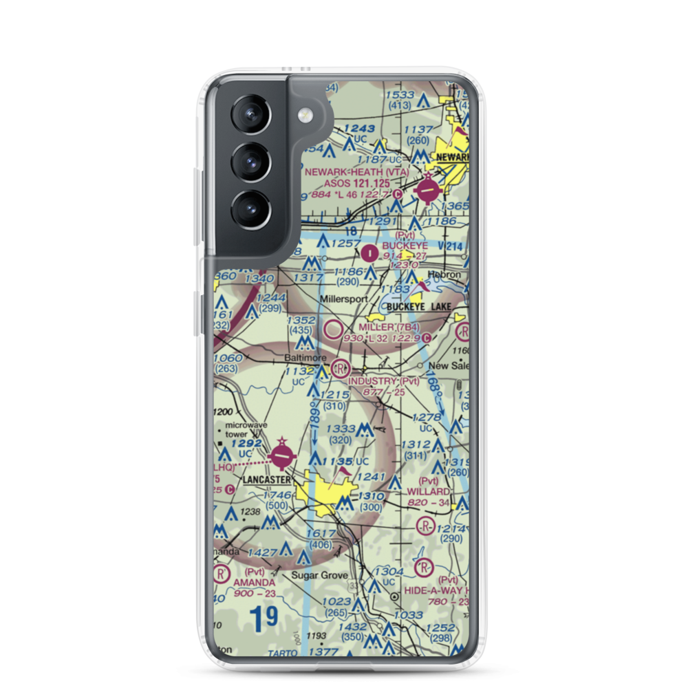 Industry Air Park (38OH) VFR Sectional Samsung Case Samsung Galaxy S21 model shown
