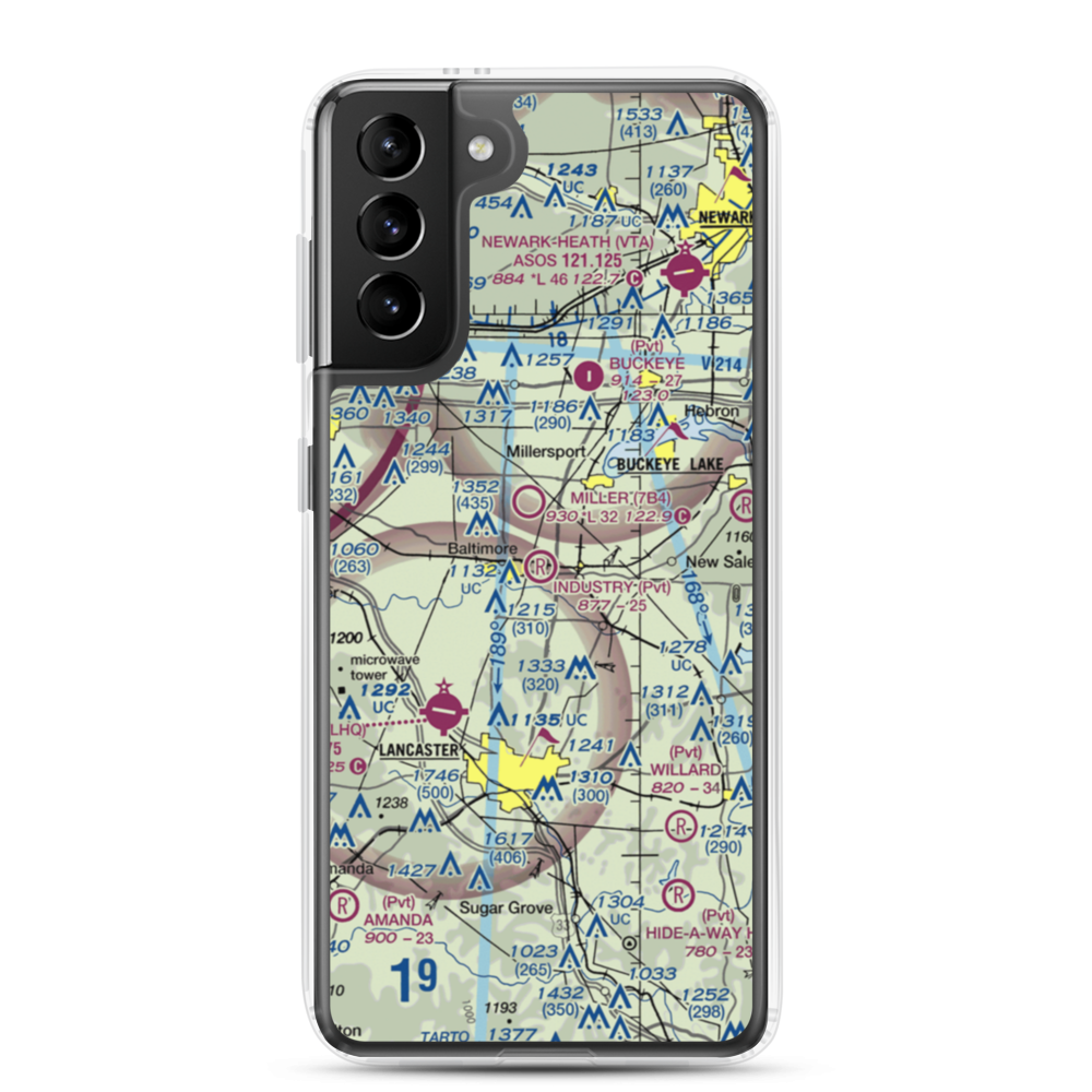 Industry Air Park (38OH) VFR Sectional Samsung Case Samsung Galaxy S21 Plus model shown