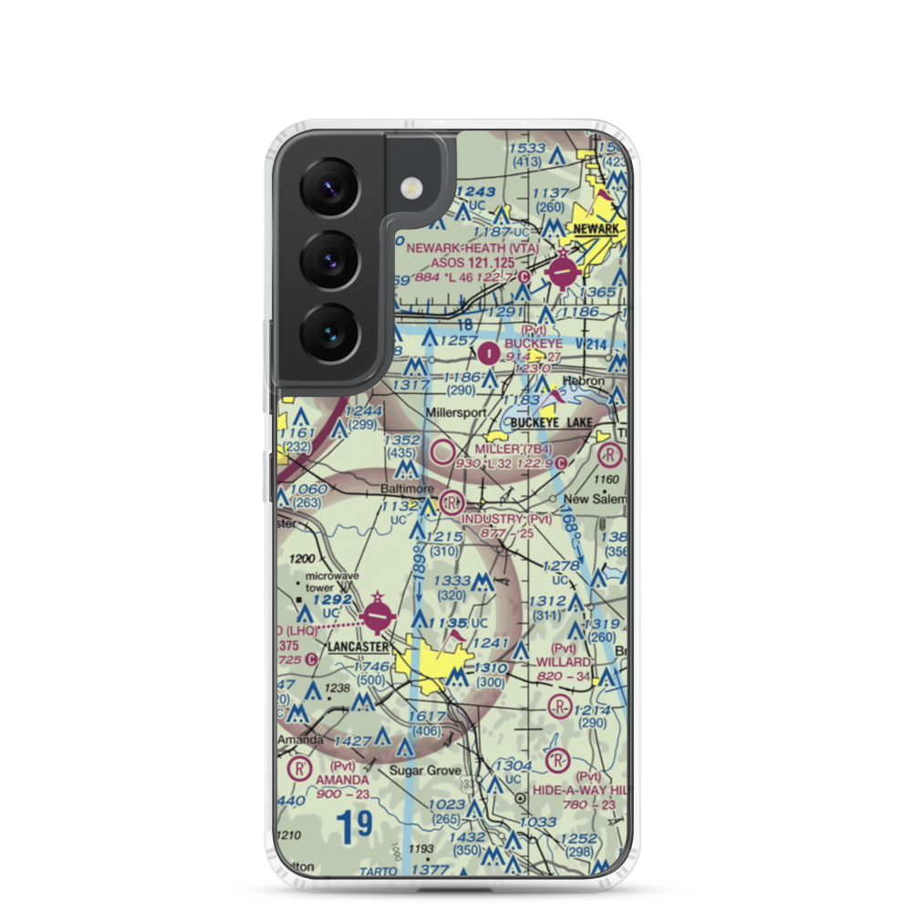 Industry Air Park (38OH) VFR Sectional Samsung Case Samsung Galaxy S22 model shown