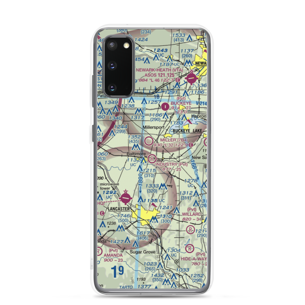 Industry Air Park (38OH) VFR Sectional Samsung Case Samsung Galaxy S20 model shown