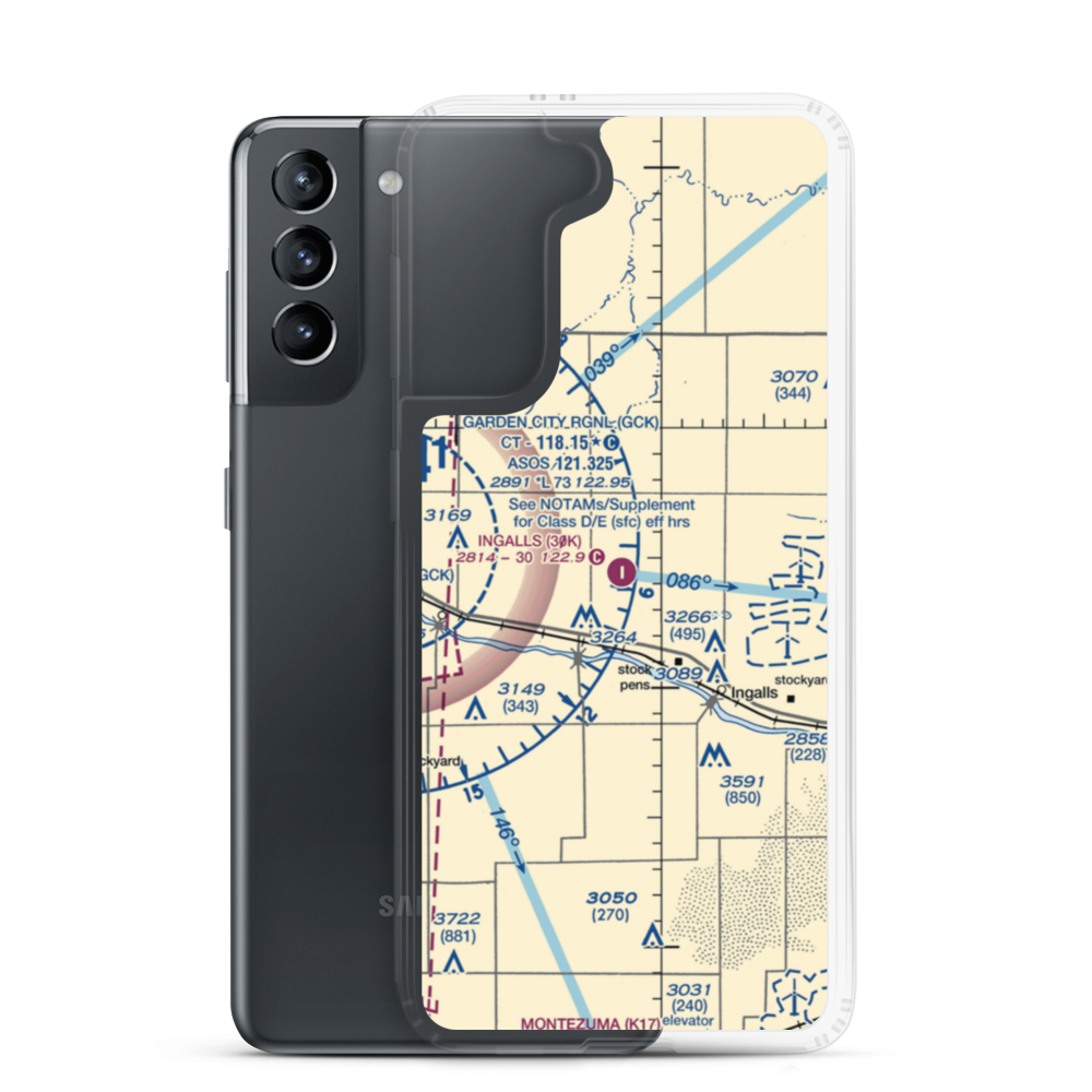 Ingalls Municipal Airport (30K) VFR Sectional Samsung Case Samsung Galaxy S21 model shown