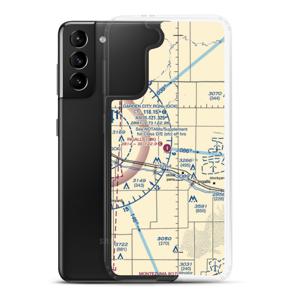 Ingalls Municipal Airport (30K) VFR Sectional Samsung Case Samsung Galaxy S21 Plus model shown