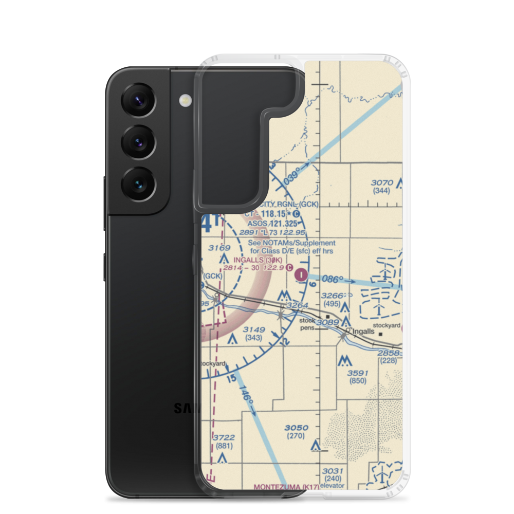 Ingalls Municipal Airport (30K) VFR Sectional Samsung Case Samsung Galaxy S22 model shown