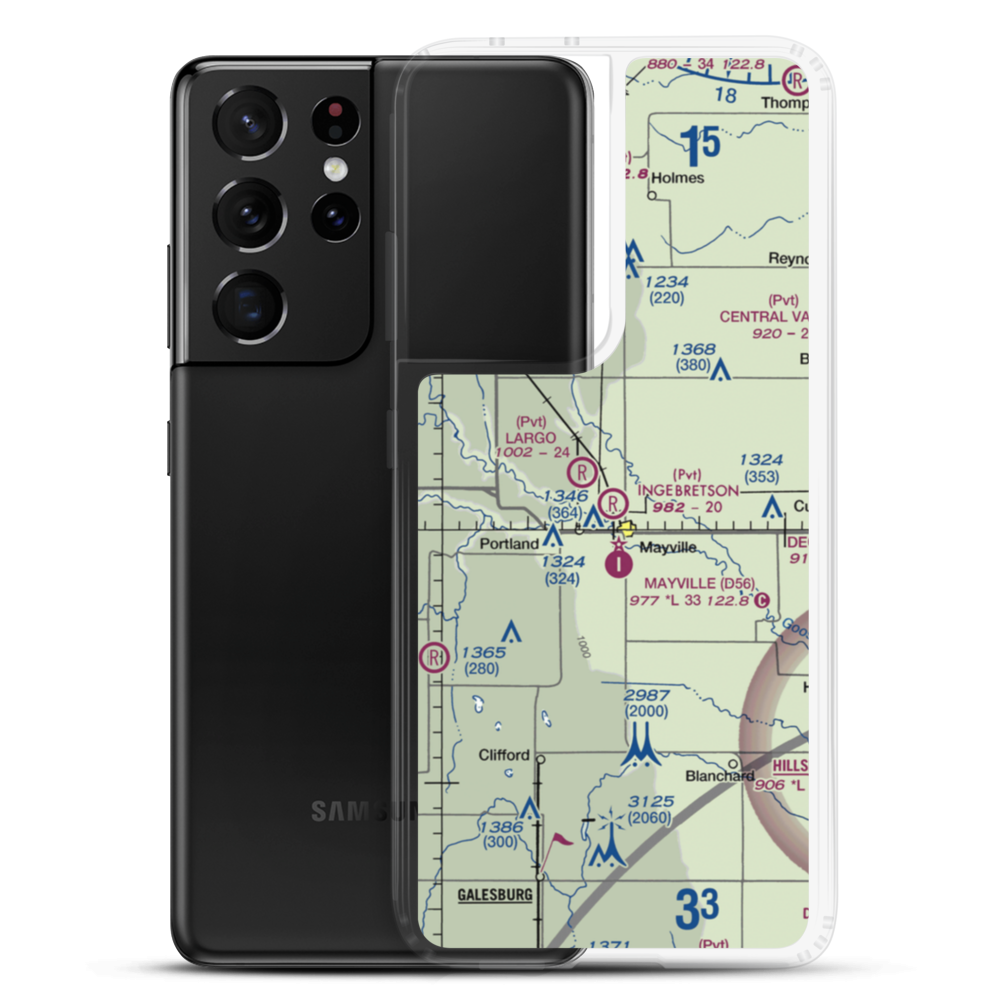 Ingebretson Airspray Airport (7NA4) VFR Sectional Samsung Case Samsung Galaxy S21 Ultra model shown
