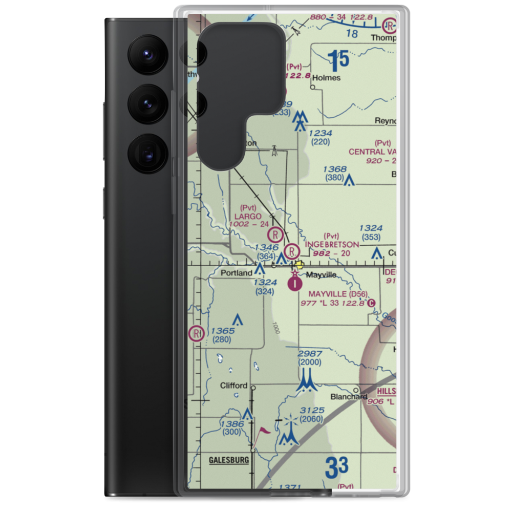 Ingebretson Airspray Airport (7NA4) VFR Sectional Samsung Case Samsung Galaxy S22 Ultra model shown