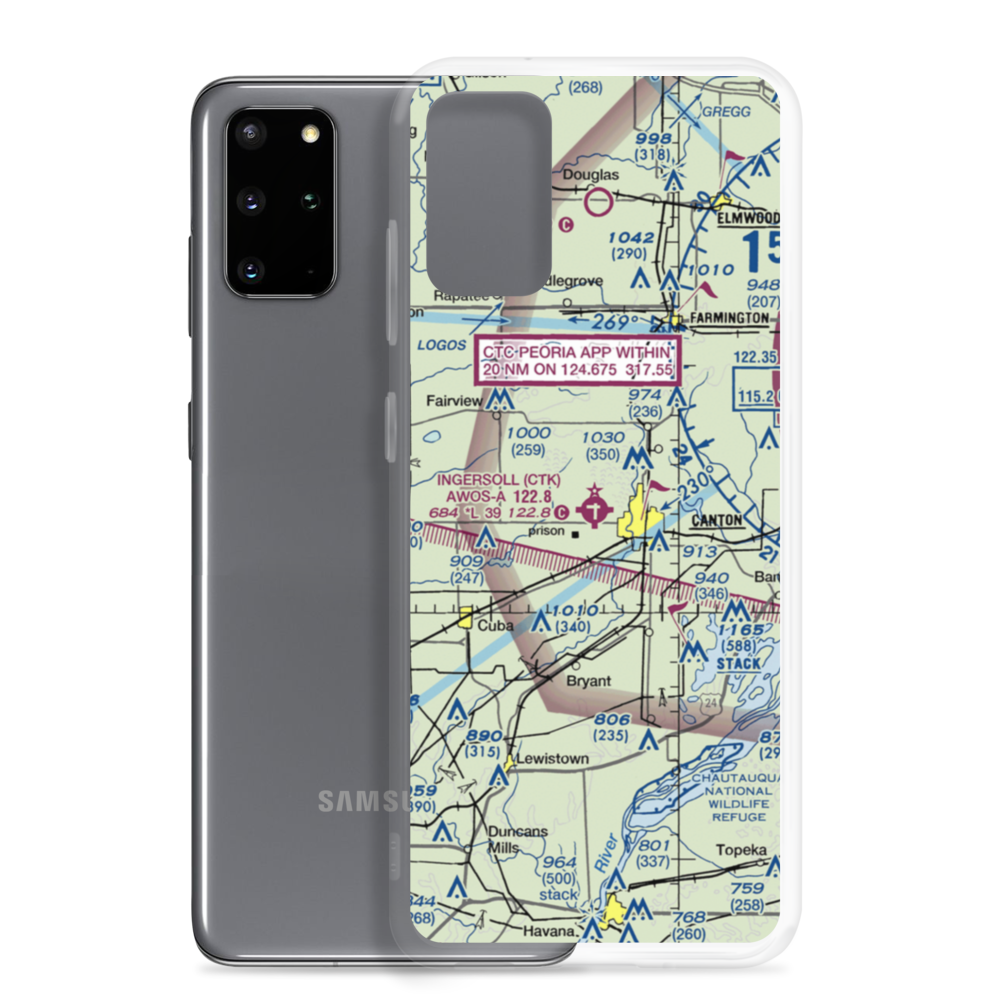 Ingersoll Airport (CTK) VFR Sectional Samsung Case Samsung Galaxy S20 Plus model shown