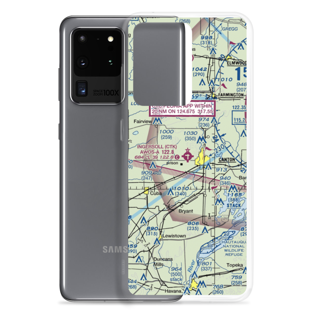 Ingersoll Airport (CTK) VFR Sectional Samsung Case Samsung Galaxy S20 Ultra model shown