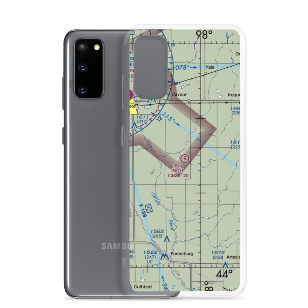 Ingle Airport (SD43) VFR Sectional Samsung Case Samsung Galaxy S20 model shown