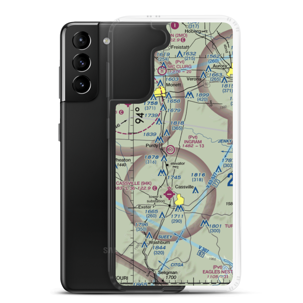 Ingram Private Airport (MU41) VFR Sectional Samsung Case Samsung Galaxy S21 Plus model shown