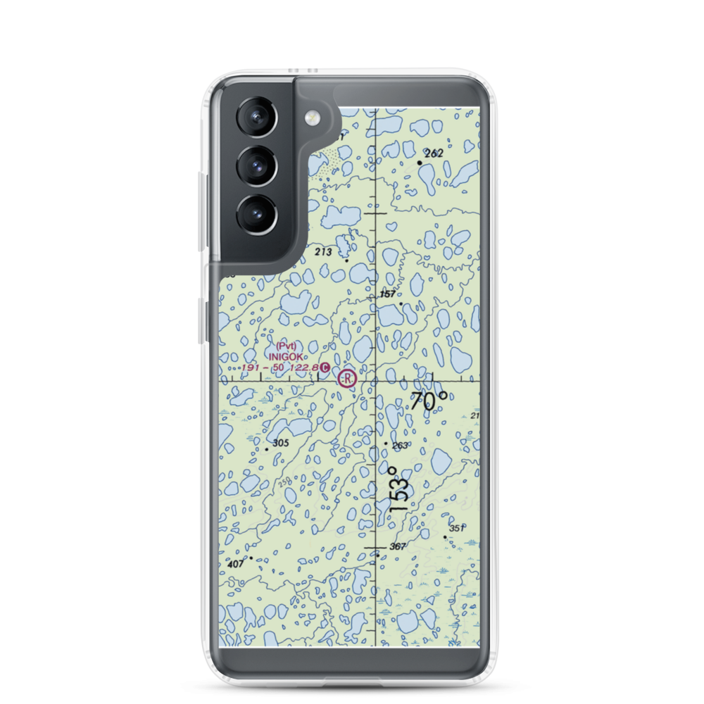 Inigok Airport (4AK1) VFR Sectional Samsung Case Samsung Galaxy S21 model shown