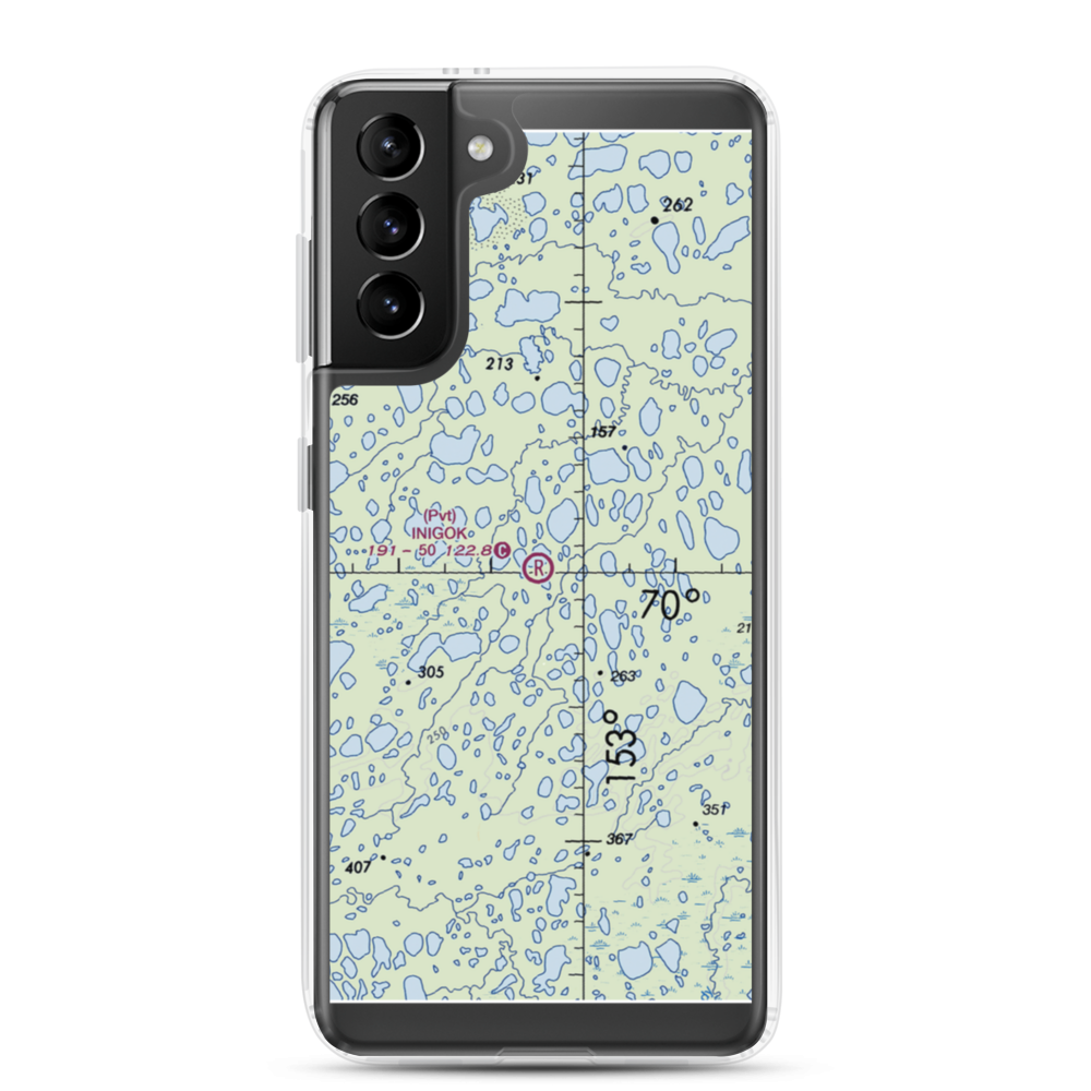 Inigok Airport (4AK1) VFR Sectional Samsung Case Samsung Galaxy S21 Plus model shown