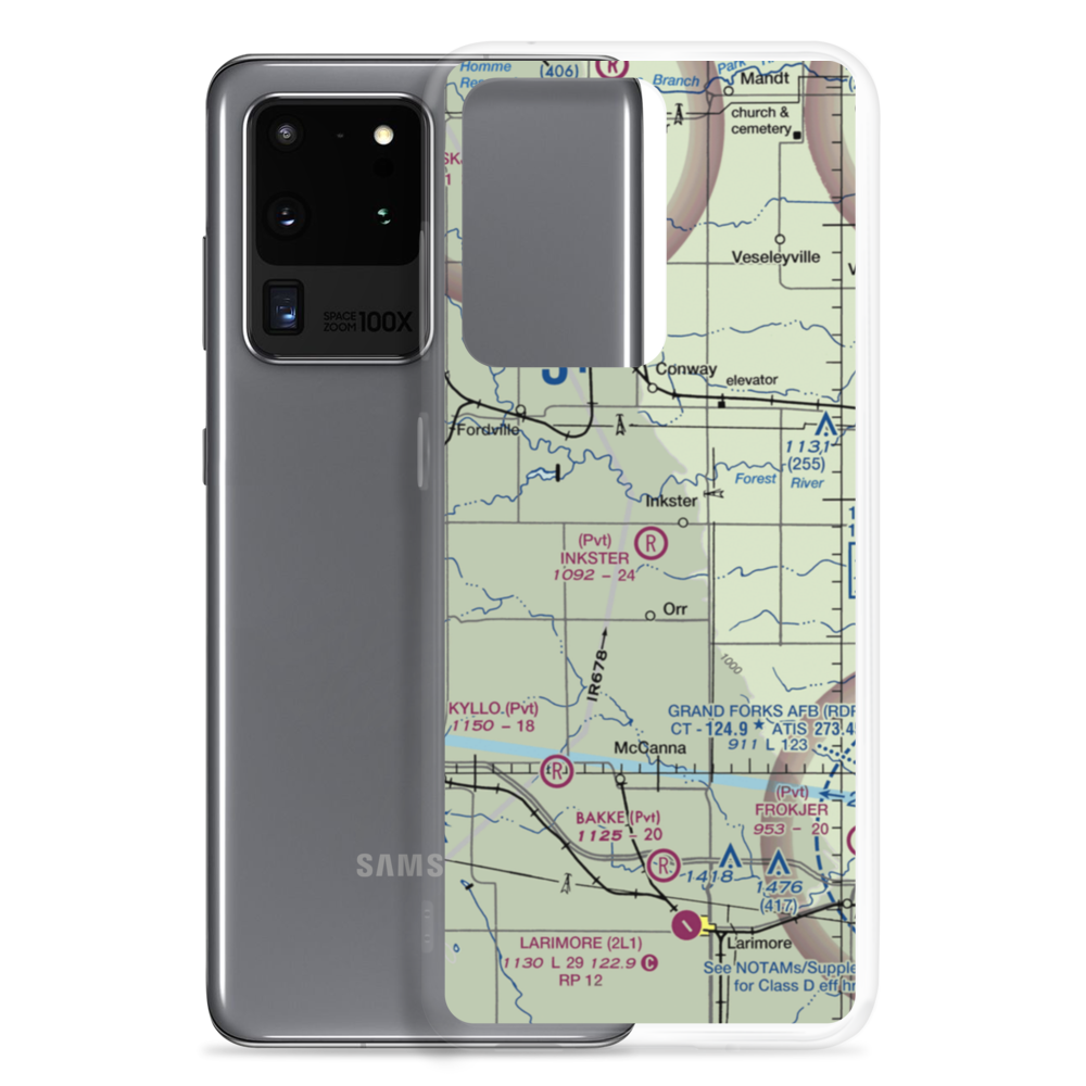 Inkster Airport (ND24) VFR Sectional Samsung Case Samsung Galaxy S20 Ultra model shown