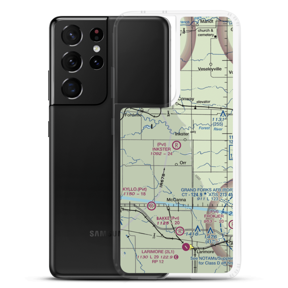 Inkster Airport (ND24) VFR Sectional Samsung Case Samsung Galaxy S21 Ultra model shown