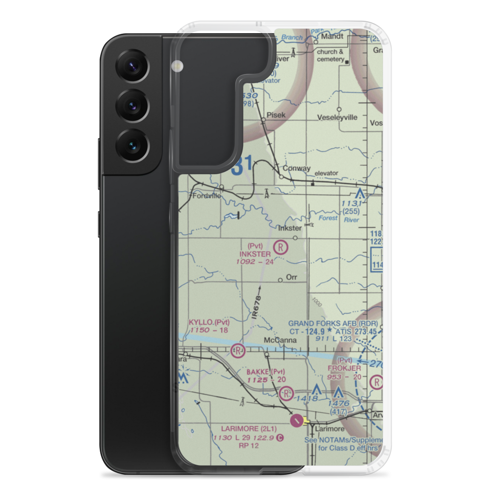 Inkster Airport (ND24) VFR Sectional Samsung Case Samsung Galaxy S22 Plus model shown