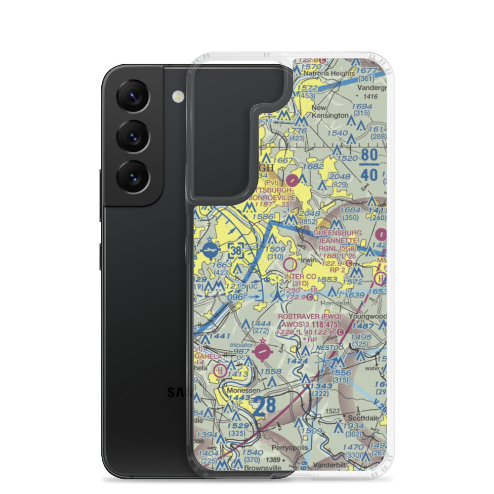 Inter County Airport (31D) VFR Sectional Samsung Case Samsung Galaxy S22 model shown
