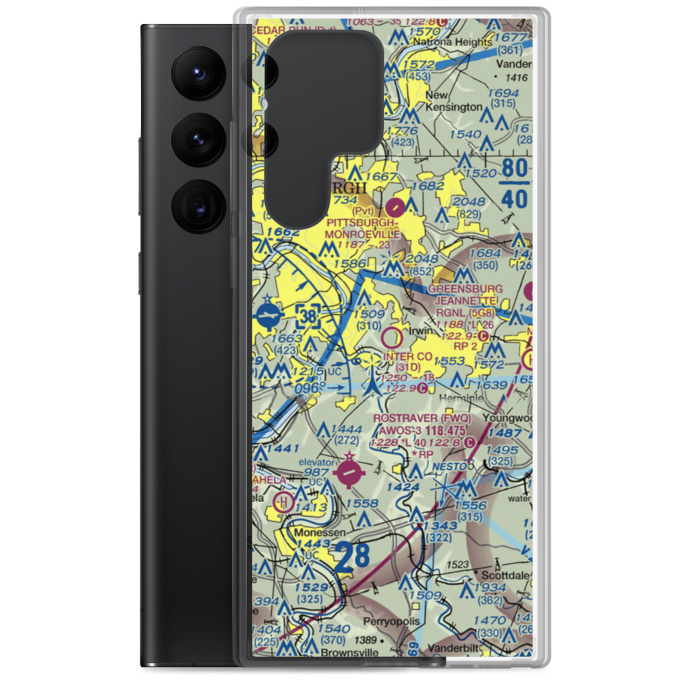 Inter County Airport (31D) VFR Sectional Samsung Case Samsung Galaxy S22 Ultra model shown
