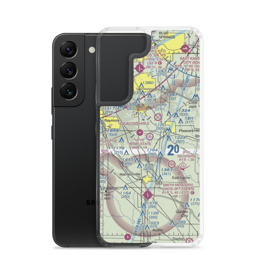 Inter-State Airport (MO29) VFR Sectional Samsung Case Samsung Galaxy S22 model shown