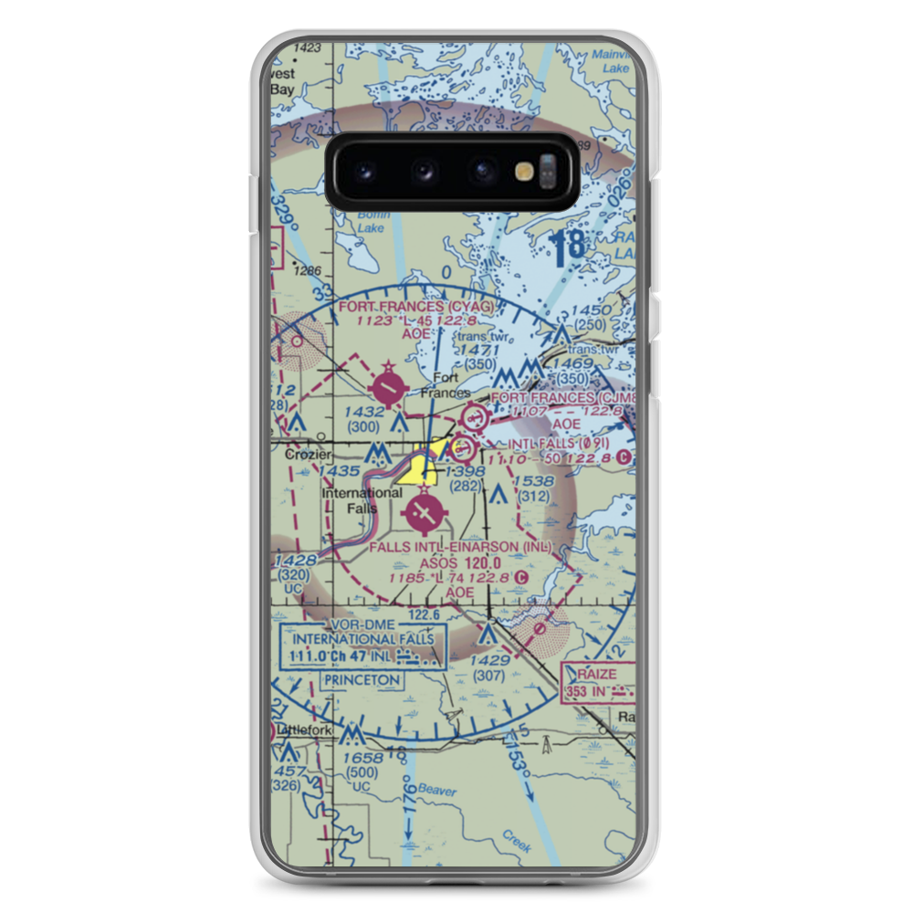 International Falls Seaplane Base (09I) VFR Sectional Samsung Case Samsung Galaxy S10+ model shown