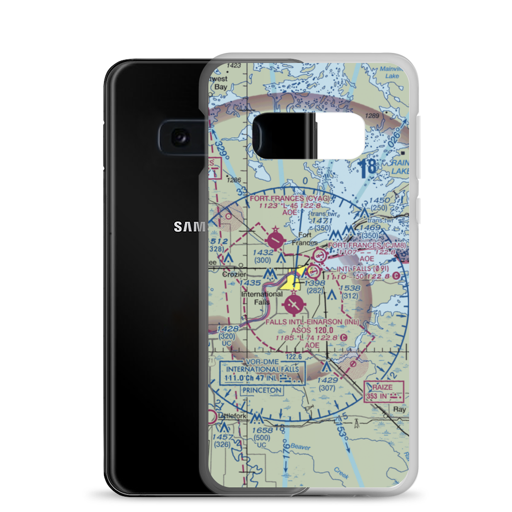 International Falls Seaplane Base (09I) VFR Sectional Samsung Case Samsung Galaxy S10e model shown