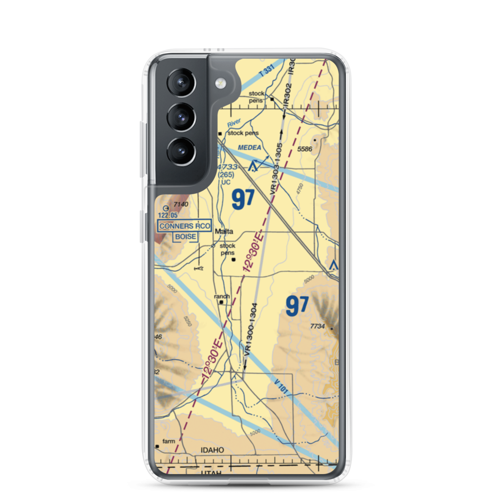 Interstate Airport (07ID) VFR Sectional Samsung Case Samsung Galaxy S21 model shown