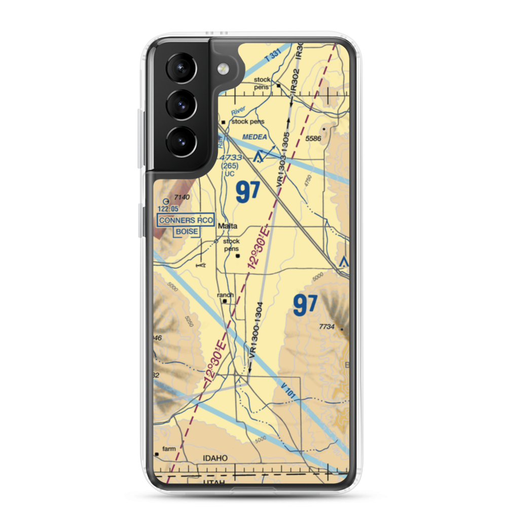 Interstate Airport (07ID) VFR Sectional Samsung Case Samsung Galaxy S21 Plus model shown