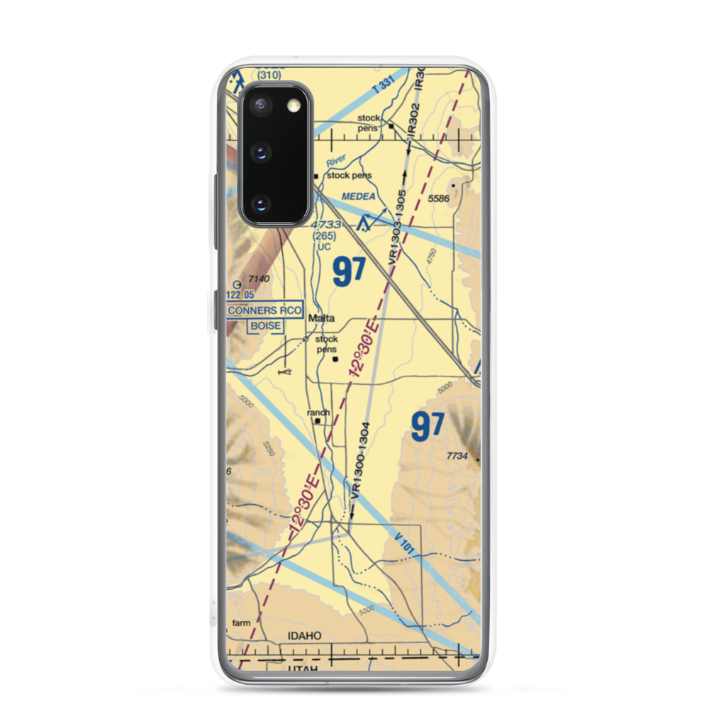 Interstate Airport (07ID) VFR Sectional Samsung Case Samsung Galaxy S20 model shown