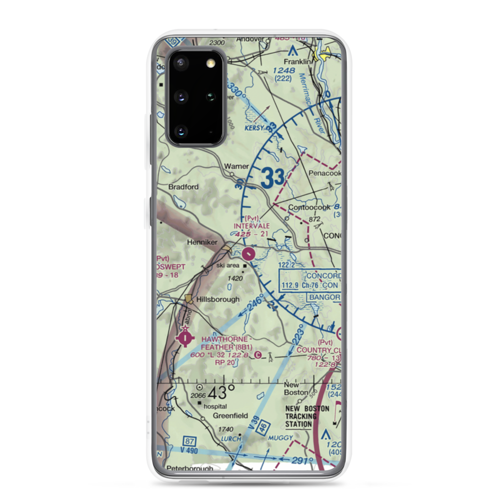 Intervale Airport (NH86) VFR Sectional Samsung Case Samsung Galaxy S20 Plus model shown