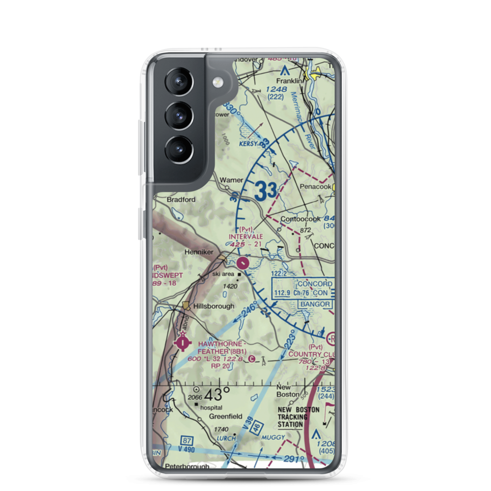 Intervale Airport (NH86) VFR Sectional Samsung Case Samsung Galaxy S21 model shown