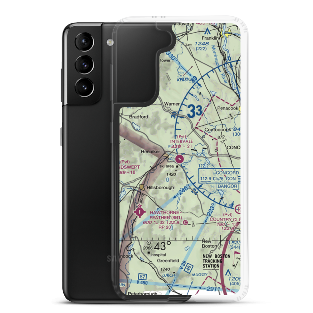Intervale Airport (NH86) VFR Sectional Samsung Case Samsung Galaxy S21 Plus model shown