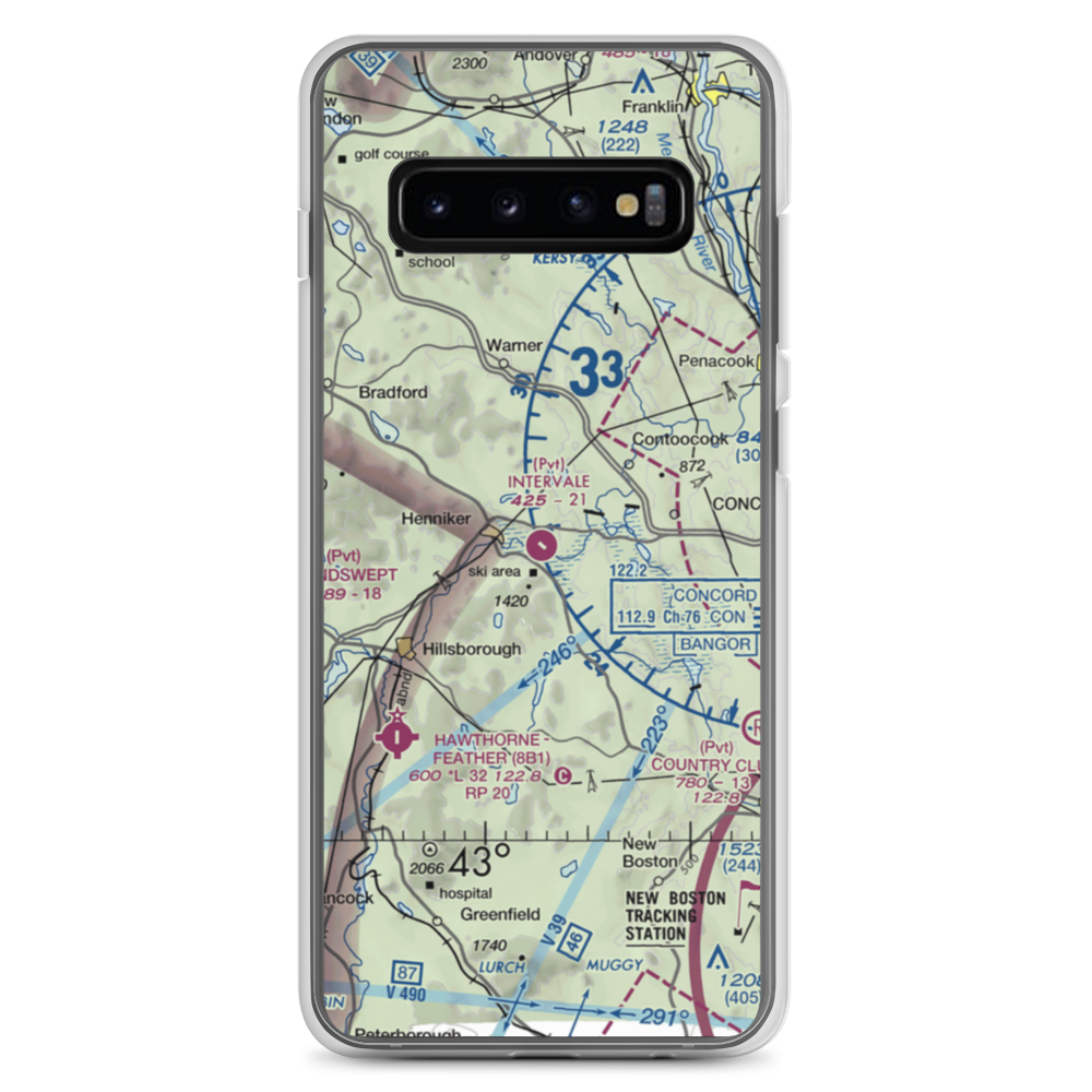 Intervale Airport (NH86) VFR Sectional Samsung Case Samsung Galaxy S10+ model shown