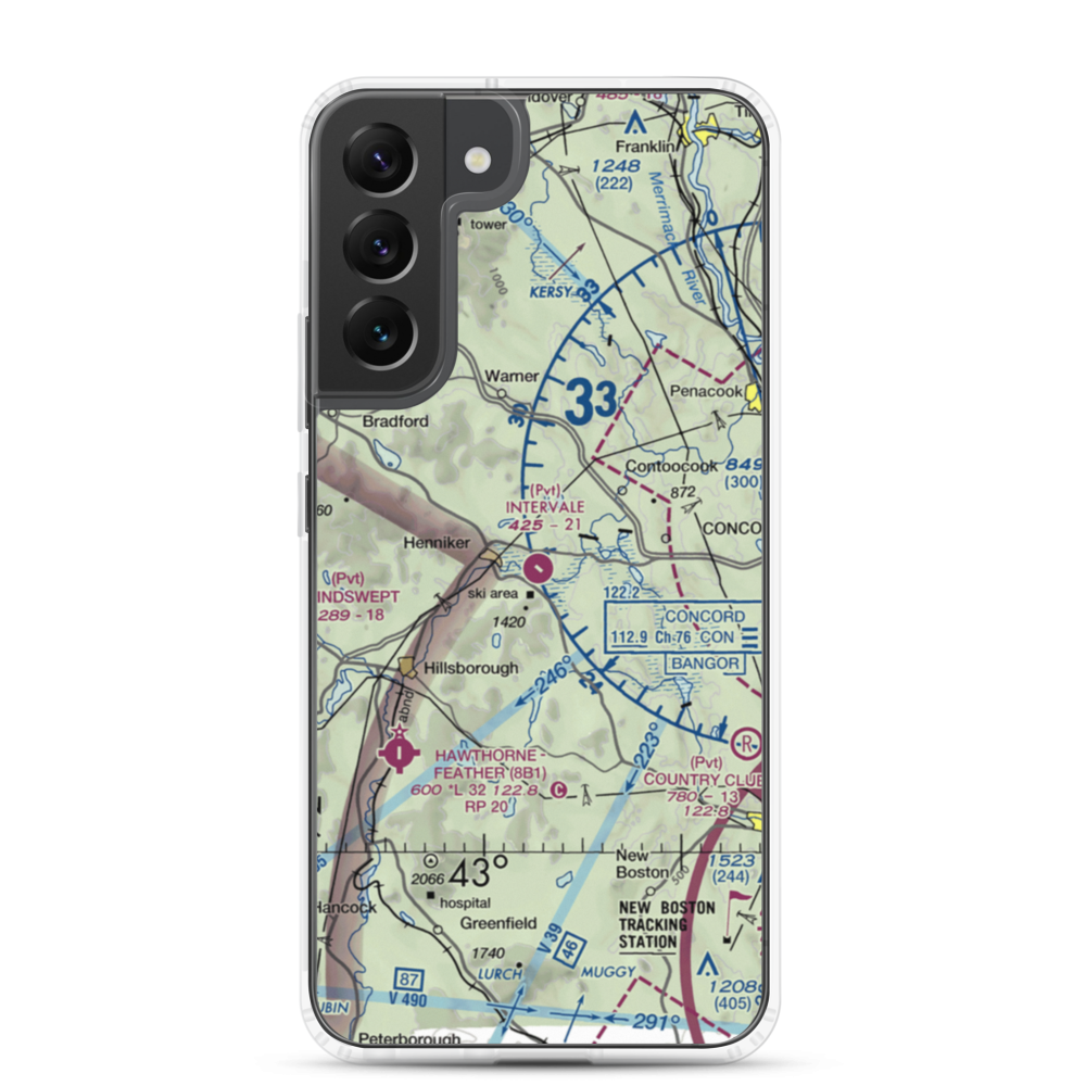 Intervale Airport (NH86) VFR Sectional Samsung Case Samsung Galaxy S22 Plus model shown