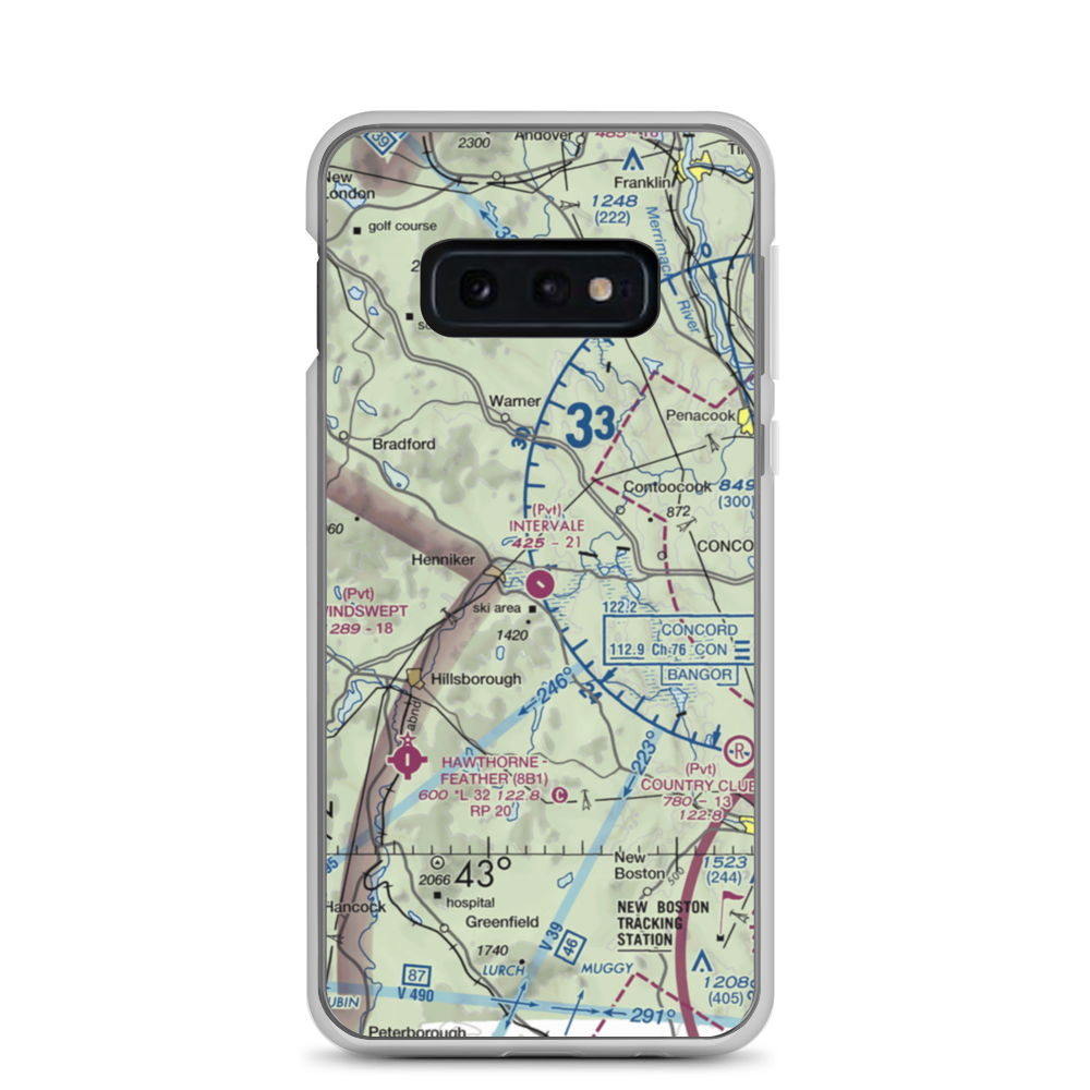 Intervale Airport (NH86) VFR Sectional Samsung Case Samsung Galaxy S10e model shown