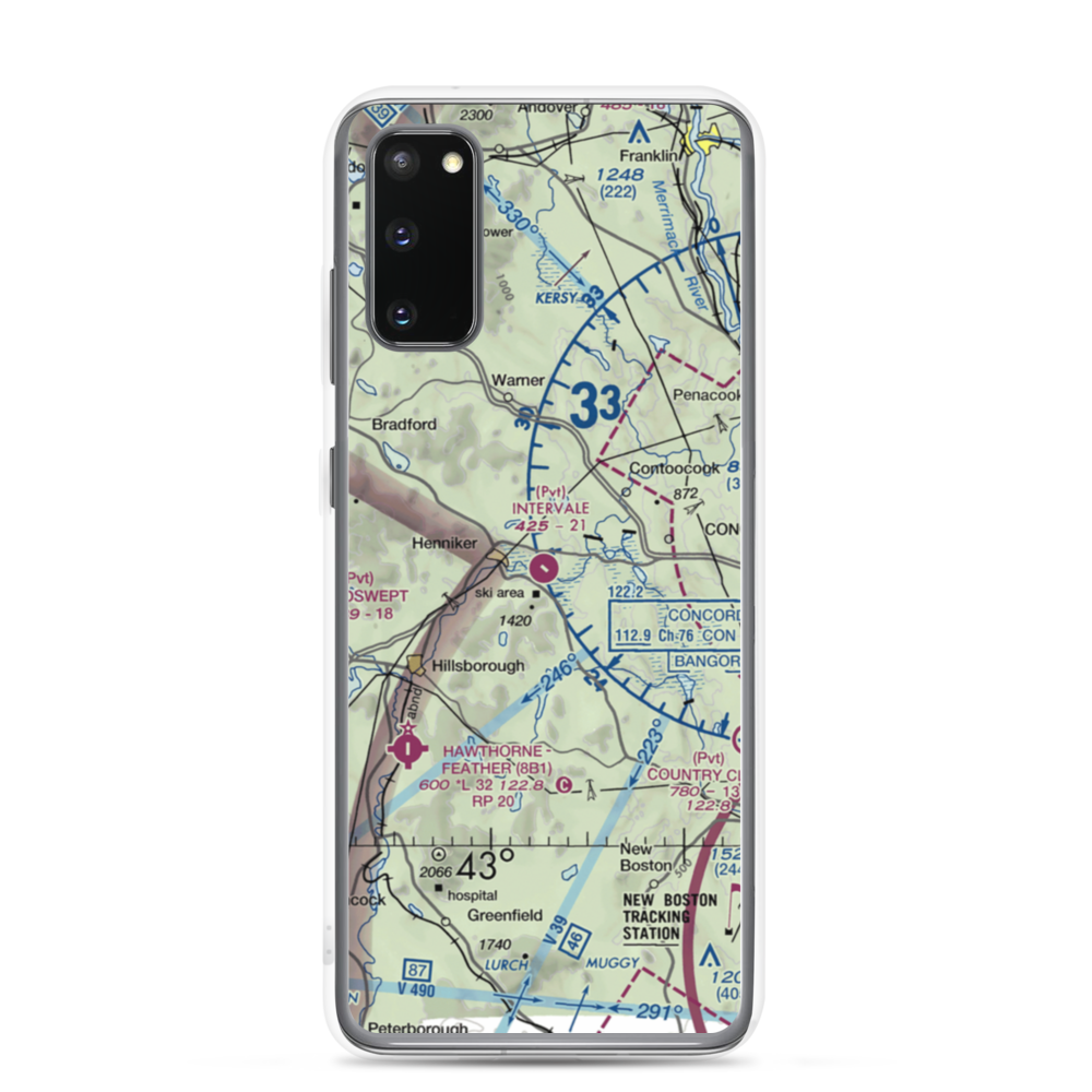 Intervale Airport (NH86) VFR Sectional Samsung Case Samsung Galaxy S20 model shown