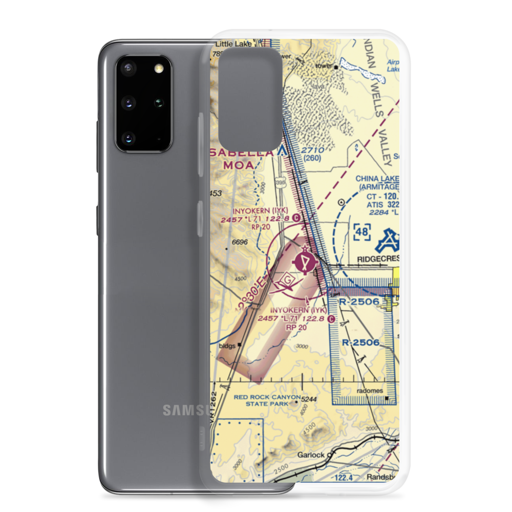 Inyokern Airport (IYK) VFR Sectional Samsung Case Samsung Galaxy S20 Plus model shown