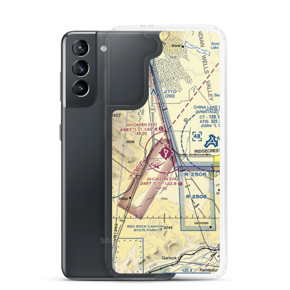Inyokern Airport (IYK) VFR Sectional Samsung Case Samsung Galaxy S21 model shown