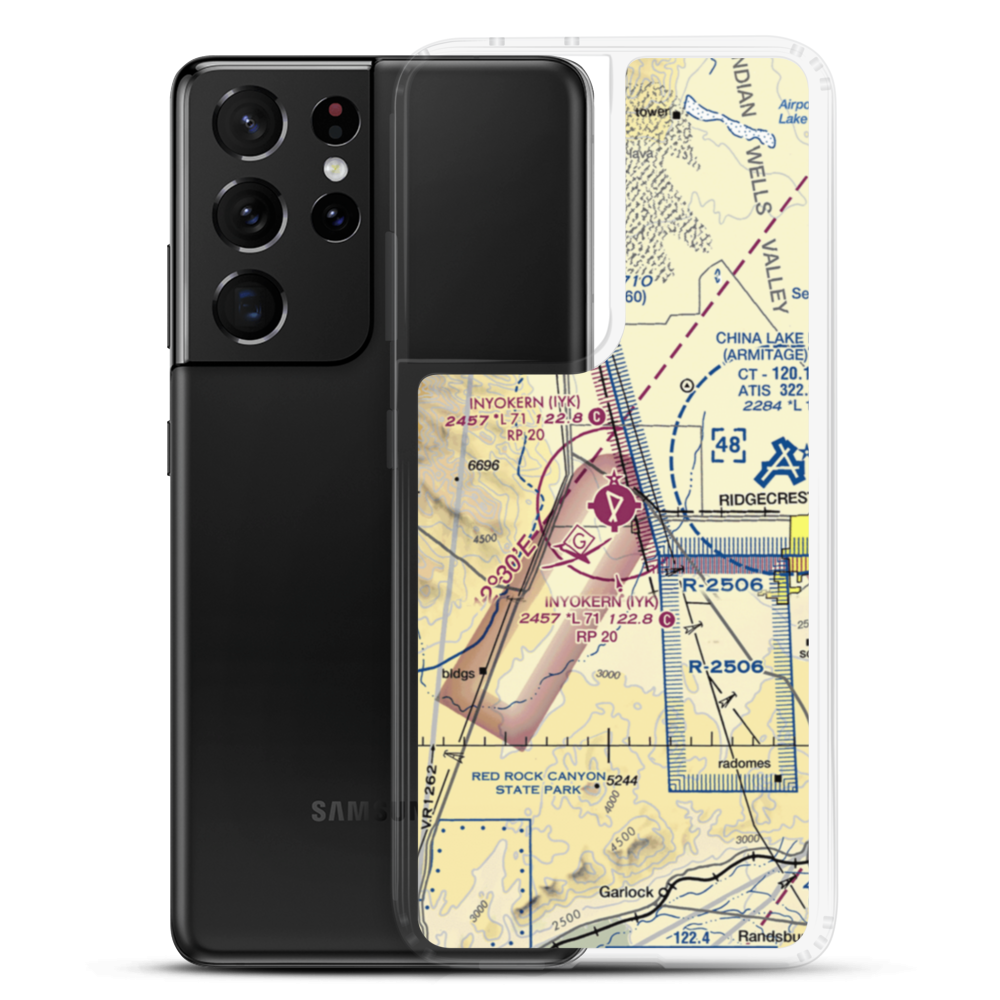 Inyokern Airport (IYK) VFR Sectional Samsung Case Samsung Galaxy S21 Ultra model shown