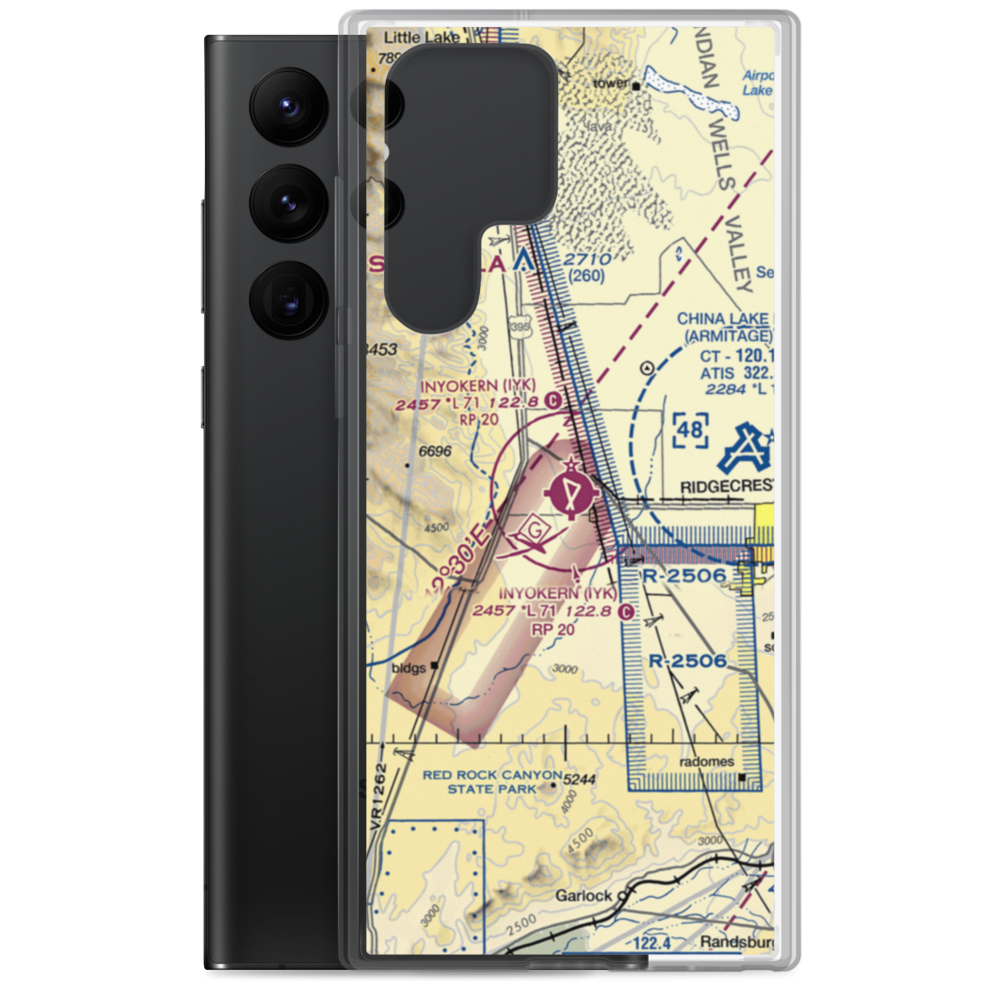 Inyokern Airport (IYK) VFR Sectional Samsung Case Samsung Galaxy S22 Ultra model shown
