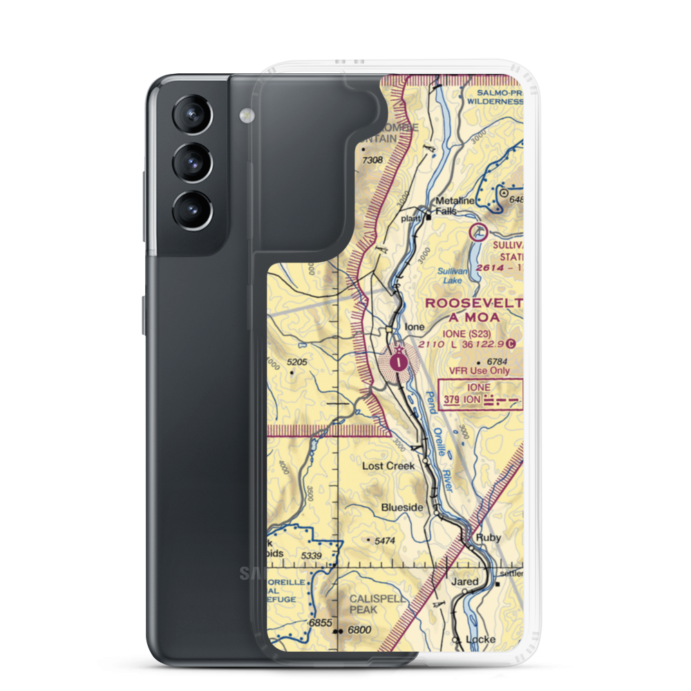 Ione Municipal Airport (S23) VFR Sectional Samsung Case Samsung Galaxy S21 model shown