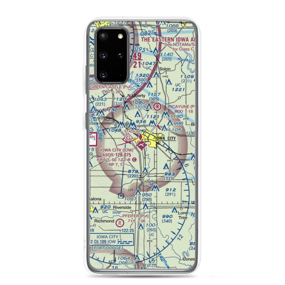 Iowa City Municipal Airport (IOW) VFR Sectional Samsung Case Samsung Galaxy S20 Plus model shown