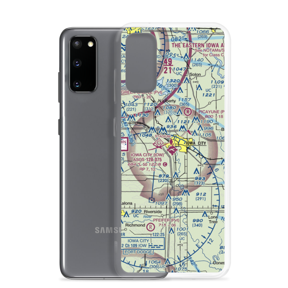 Iowa City Municipal Airport (IOW) VFR Sectional Samsung Case Samsung Galaxy S20 model shown
