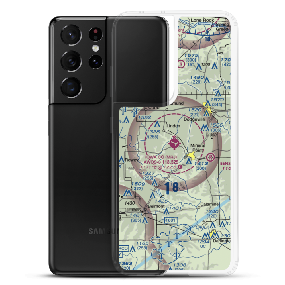 Iowa County Airport (MRJ) VFR Sectional Samsung Case Samsung Galaxy S21 Ultra model shown