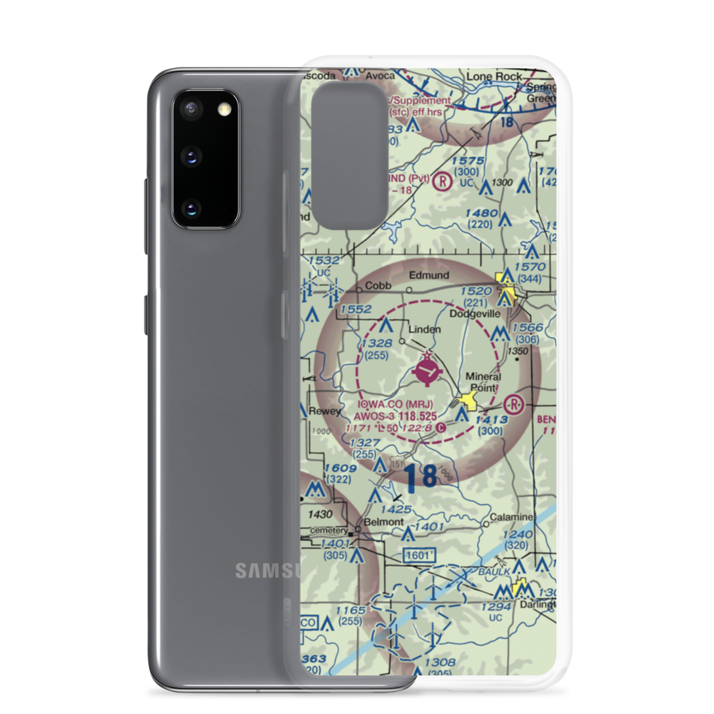 Iowa County Airport (MRJ) VFR Sectional Samsung Case Samsung Galaxy S20 model shown